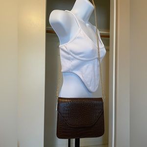 NWOT Princess Polly faux crocodile purse with super shiny removable gold chain